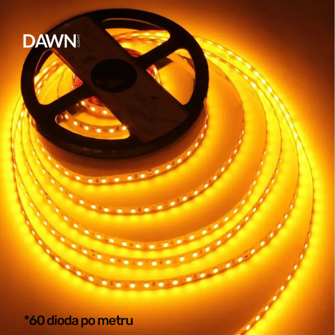 dawn-led-traka-12v-48wm-amber-ip20-hl-2835-60-amber-5met-8mm DAWN LED TRAKA HL 2835-60-AMBER 12V IP20 (5met, 4.8W/m, 8mm) - Slika 1