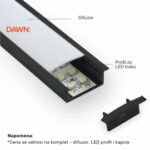 LED PROFIL LL-ALP013-R KOMPLET CRNI - Slika 4