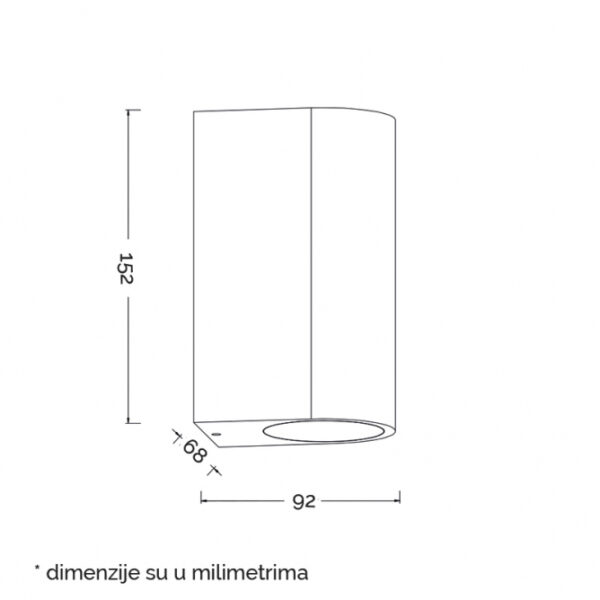 SVETILJKA 2252 ZIDNA 2*GU10 IP44 BELA