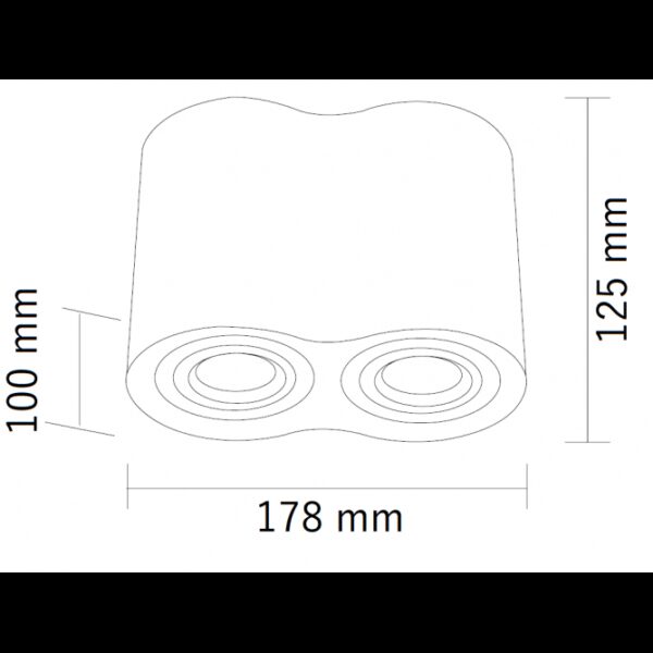 SVETILJKA JM-016 PLAFONSKA CRNA 2*GU10 IP20