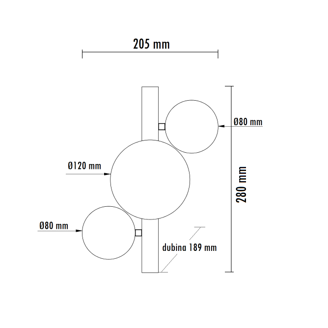 vesta-599-zidna-lampa-3g9-crna VESTA 599 ZIDNA LAMPA 3*G9 CRNA - Slika 1